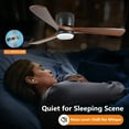 thumbnail image 2 of Tower Fan 52 inch Black Wood Ceiling Fans with Lights and Remote, Modern Flush Mount Low Profile Ceiling Fan with Light, 6 Speed, Reversible DC Motor, for Bedroom/Outdoor/Farmhouse/Patios,Box Fan, 2 of 8