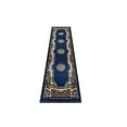 thumbnail image 5 of HR HANDCRAFT RUGS, Livingroom Rugs Bohemian Rugs, Shed Free Stain Resistant Easy Clean, Navy Blue and Multi, 2' x 7' Runner Rug, 5 of 9
