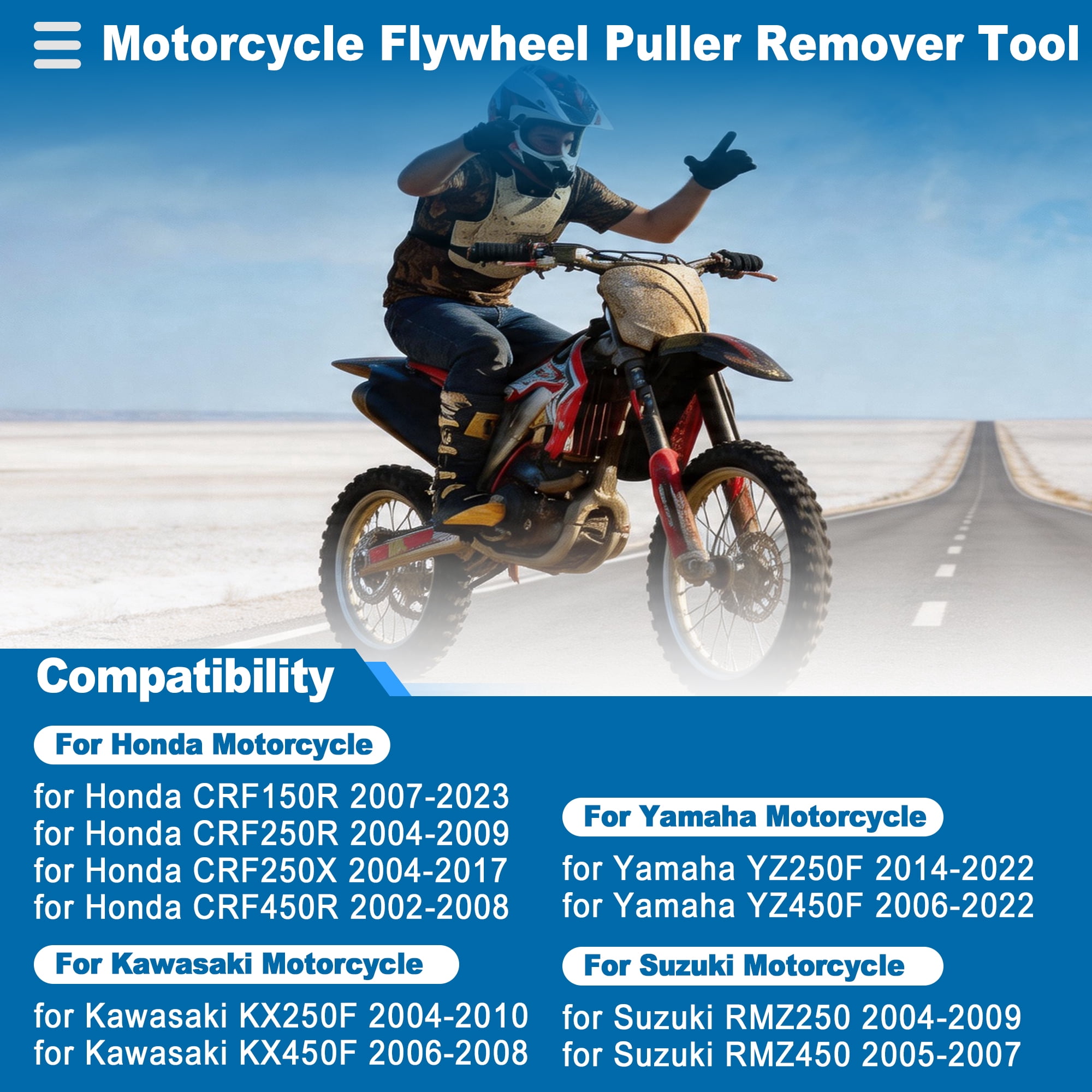 Unique Bargains Flywheel Puller Remover 24mm M24x1.5 for Honda CRF150R CRF250R