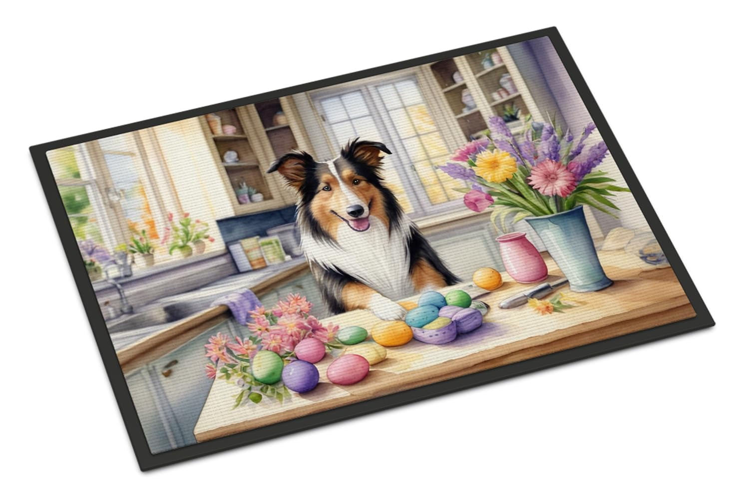 Carolines Treasures DAC6811JMAT 24 x 36 in. Decorating Easter Finnish Spitz Doormat