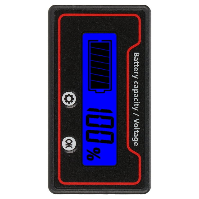 Battery Voltage Indicator, 12-84V Power Saving Percentage Level Battery Capacity Meter Safe For Lithium Battery For Electric Vehicle White Light,Green Light,Blue Light