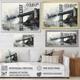 thumbnail image 4 of Designart "Grey Bridge City Suspension IV" Architecture Floater Framed Canvas Wall Art, 4 of 7