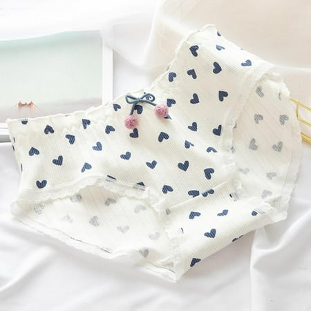 

Fantadool Cotton Underwear for Women Cute Girl s Underpants Mid Waist Dot Printing Briefs Lace Fashion Bow Panties Female Lingerie