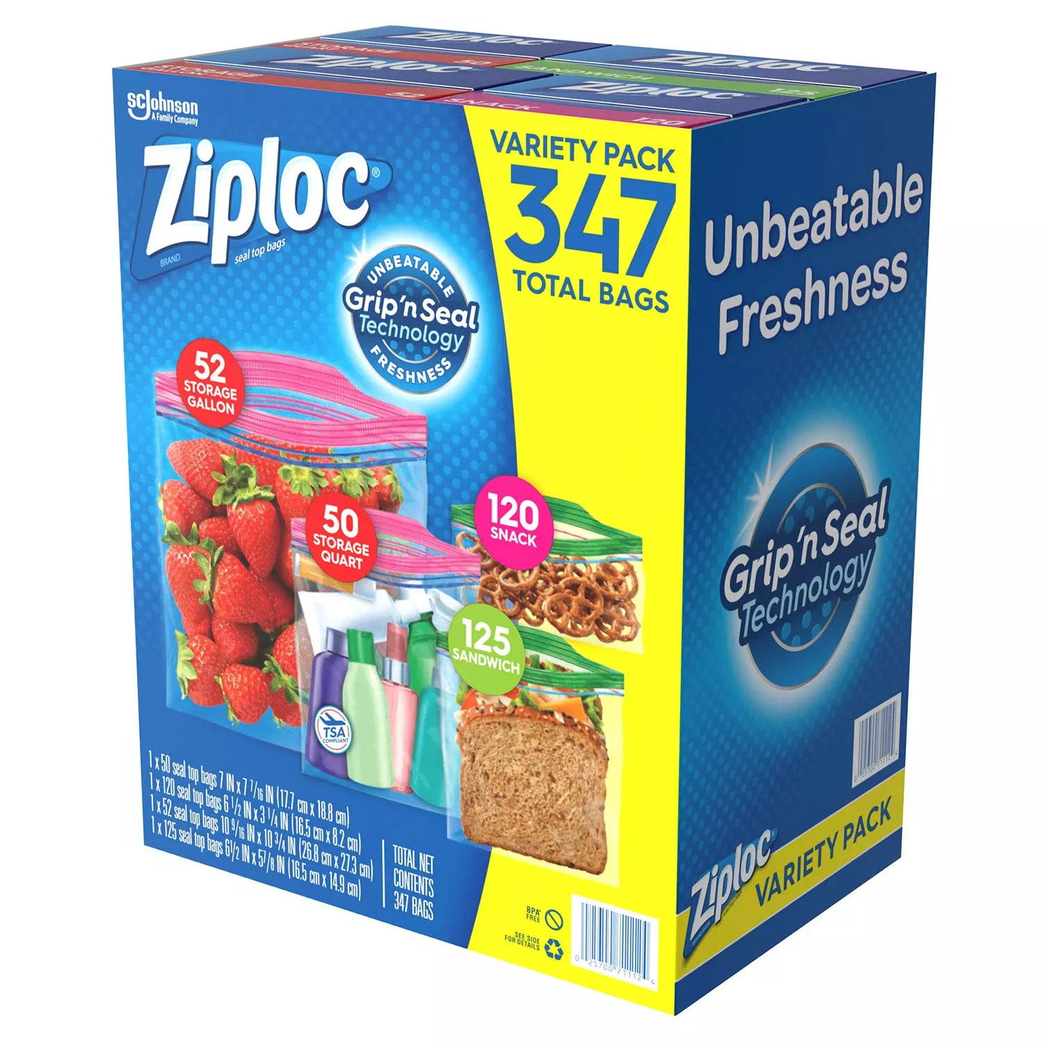 Ziploc Gallon, Quart, Sandwich, and Snack Storage Bags - Variety Pack -  China Zip Lock Bag and LDPE Zipper Bag price