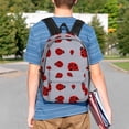thumbnail image 4 of Rateoe Ladybug Pattern Student Backpack Water-resistant Backpack 15-inch Laptop Backpack Lightweight Adjustable School Backpack, 4 of 6