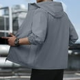 thumbnail image 4 of WTOBBY Men's Lightweight Hooded Windbreaker, Loose Fit Outdoor Long Sleeve Jacket with Water-Repellent Finish, Packable Travel Shell,Dark Gray 5XL, 4 of 8