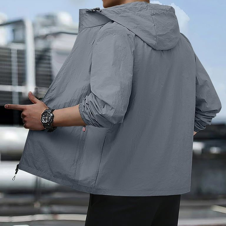 JGNGSHN Mens Big and Tall Windbreaker Jacket Casual Lightweight