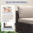 thumbnail image 4 of IdealHouse 7 Pieces Outdoor Patio Furniture Set, Rattan Conversation Set with Coffee Table, Cushioned Sofa, Multi-Piece U-Shaped Design, Modular Family Seating, Brown + Beige, 4 of 6