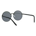 thumbnail image 4 of Round Circle Lens Metal Stud Rimless Hippie Pimp Sunglasses Black Gold, 4 of 4