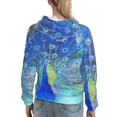thumbnail image 7 of Lsque Peacock Pattern Casual Women's Hoodie,Hooded Sweatshirt with Kangaroo Pocket,Pullover Hoodie with Eye-catching Drawstrings-X-Large, 7 of 7