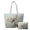 Bird and Flower Pattern, variant on Black Leopard Print Pattern Set of 2 Quilted Shoulder Bags Large Capacity Lightweight for Outings Polyester Women's Quilted Bag