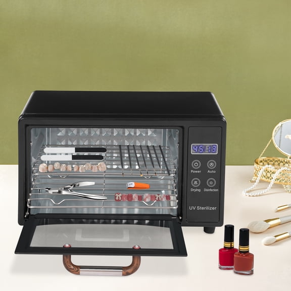 10qt UV Sterilizer Box for Nail Tools, Hot Air Drying Cabinet 167°F, LED Touch Screen Disinfection Unit with 3 Drying Modes   3 UV Modes   24H Storage, Adjustable Racks for Barber Shears