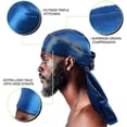 thumbnail image 4 of 4pcs Silky Durags, Silk Durag For Men Women Waves, Silk Durag Pack With 1 Wave Cap, Silky Satin Durag Extra Long Tails, 4 of 5