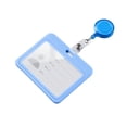 thumbnail image 2 of Blue Horizontal Id Badge Holder with Sliding Reel Clip Clear Name Card Slot for Office Employee Student School Event Staff Lightweight 4 Inch Work Id Carrier, 2 of 6