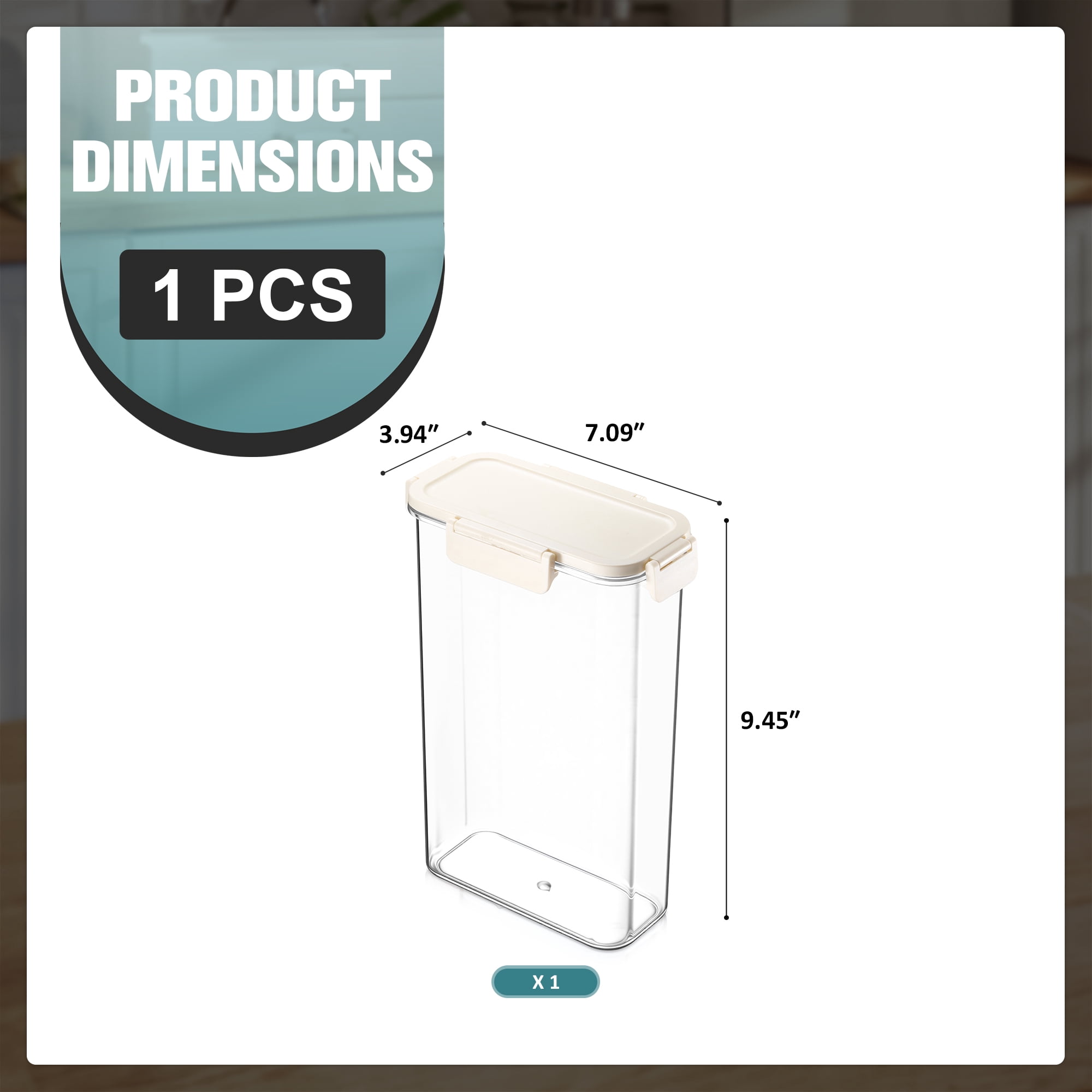 Sorbus Clear Tall Narrow Food Storage Container with Lid, Stackable