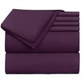 thumbnail image 7 of Hearth & Harbor 5-Piece 1800 Thread Count Eggplant Solid Print Microfiber Bed Sheet Set, Twin-XL, 7 of 7