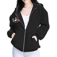 thumbnail image 2 of Futezty Zip Up Hoodie Women Hooded Oversized Sweatshirts Long Sleeve Casual Zipper Hoodies Jacket Fall Winter Outfits, 2 of 4