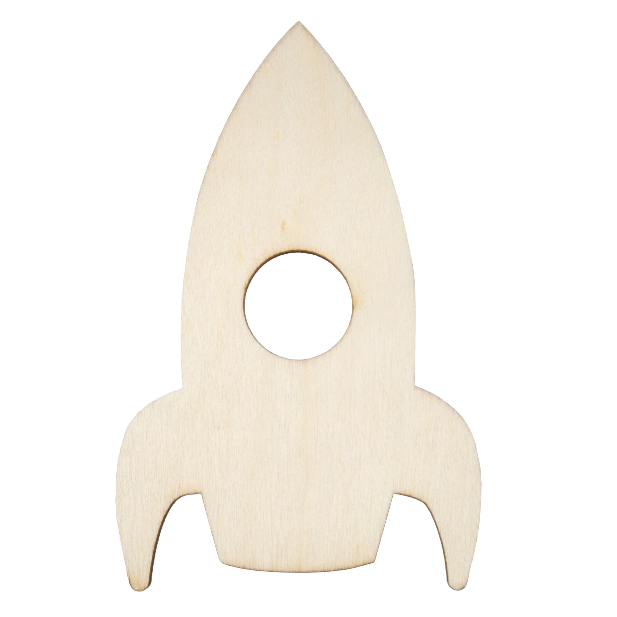 Hello Hobby Wood Rocket Shape, Ready-to-Decorate Die-Cut Shape, 2.5” x 4”