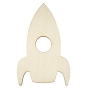 Hello Hobby Wood Rocket Shape, Ready-to-Decorate Die-Cut Shape, 2.5” x 4”, 0.03 lbs