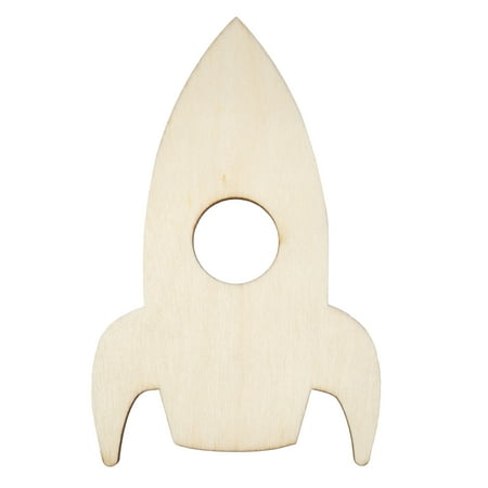 Hello Hobby Wood Rocket Shape, Ready-to-Decorate Die-Cut Shape, 2.5” x 4”, 0.03 lbs