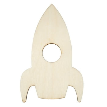 Hello Hobby Wood Rocket Shape, Ready-to-Decorate Die-Cut Shape, 2.5” x 4”