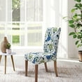 thumbnail image 3 of Amhlg White Chair Covers for Dining Room 6 Pack, Stretch Floral Dining Chair Cover, Washable Spandex Kitchen Parsons Chair Slipcovers, Seat Protector for Home or Party (Set of 6, FLORAL3), 3 of 6