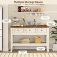 thumbnail image 2 of QinaQin 47in Long Console Table, Farmhouse Entryway Sofa Table, White Brown, 2 of 8