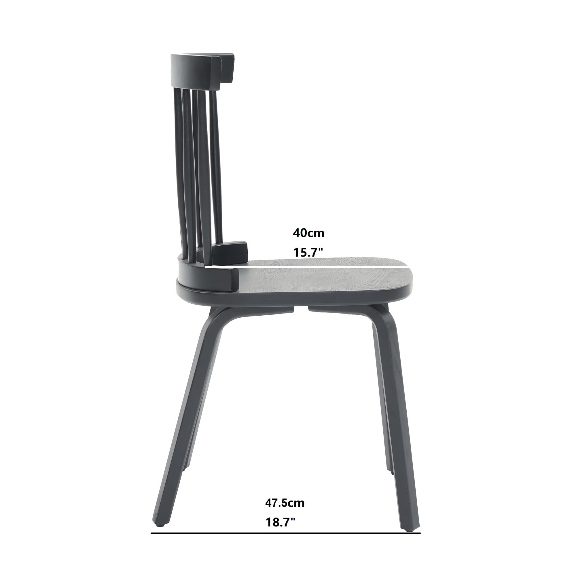 Dining Chairs Set of 2, Windsor Dining Chairs, Spindle Back Chairs&nbsp;Classic Farmhouse Design With High Spindle Back And Widen Seat, Engineered Wood Frame, Anti-Slip Rubber Feet, Black Finish
