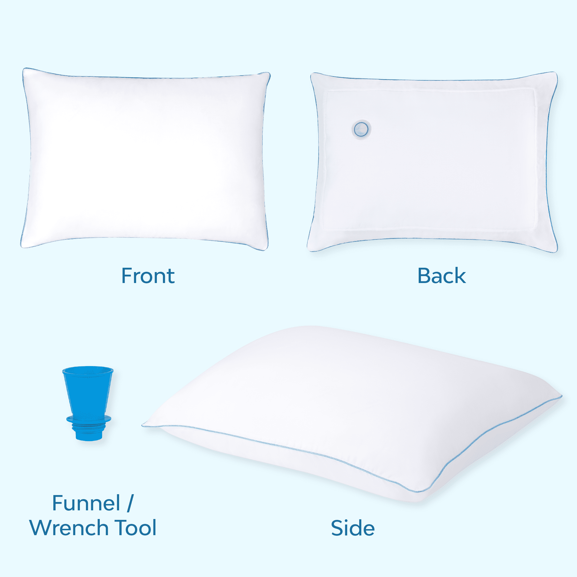 Water Pillow - Elite Collection, Down Alternative Pillow. Orthopedic Pillow for Neck Pain Relief, Adjustable Water Pillow for Sleeping. (Single Pillow)