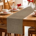 thumbnail image 6 of Vintage Brown Table Runner, Farmhouse Retro Dark Solid Color Linen Texture Washable Cotton Linen Table Runners 60 Inches Long, Dresser Scarf Runner for Coffee/TV Stands/Kitchen/Cabinets 13''x60'', 6 of 8
