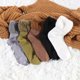 thumbnail image 1 of 5 pares de calcetines para niños en otoño e invierno, calcetines gruesos, calcetines de nieve cálidos de color sólido, calcetines casuales, hilo de plumas, calcetines para adultos de tubo medio JAMW Sencillez, 1 of 5