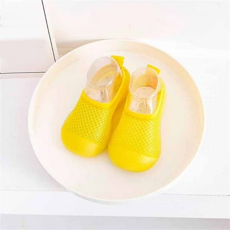 

LYCAQL Toddler Kids Baby Boys Girls Summer Shoes Solid Soft Soles First Walkers Antislip Shoes High Tops Girls (Yellow 20 )