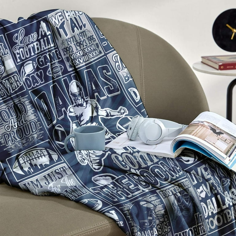 Dallas Flannel Blanket 60x50 Inch, Football Team Blanket Gifts for