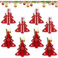 thumbnail image 1 of Bolsa para vajilla navideña, 12 piezas, porta cubiertos con forma de árbol de Navidad, bolsa para cubiertos con adornos navideños, porta cubiertos navideños, para decoración navideña, 1 of 5
