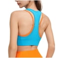 thumbnail image 5 of Womens Seamless Ribbed Longline High Neck Sports Bra - Racerback Slim Fit Crop Tank Tops Wirefree Yoga Active Bras, 5 of 6