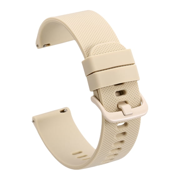 Uxcell Silicone Watch Bands 20mm Width Soft Quick Release Watch Bands Replacement Sports Straps with Stainless Steel Buckle for Men Women, Beige