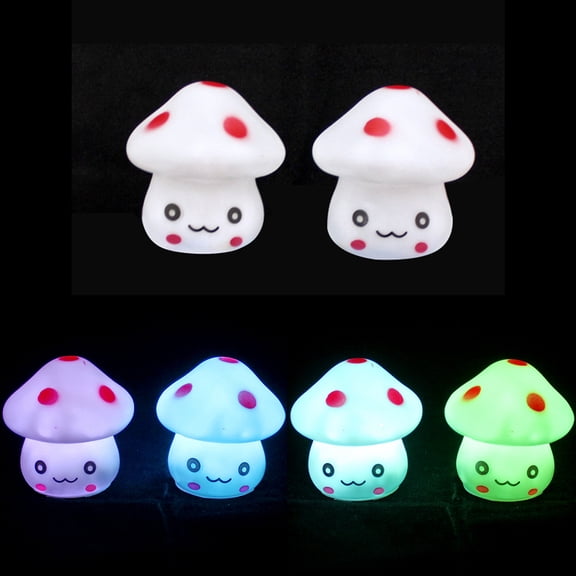 Opvise Colorful Lighting Mini Mushroom LED Night Light Home Stairs Bedside Lamp Gift White