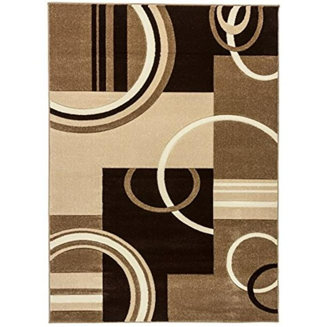 Infinity Home 600124 3 ft. 11 in. x 5 ft. 3 in. Ruby Galaxy Waves Area Rug - Ivory
