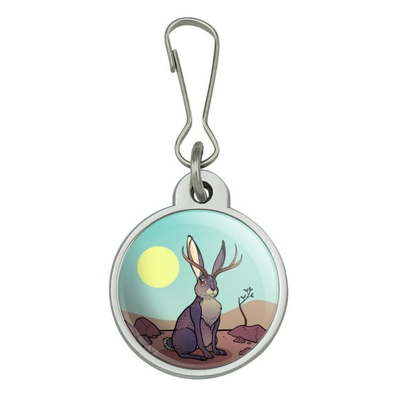 Cartoon Jackalope Jacket Handbag Purse Luggage Backpack Zipper Pull Charm