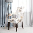 thumbnail image 6 of Dining Room Chair Covers Set of 6, Stretch Parsons Chair Slipcovers Universal Removable Washable Chair Seat Covers Protector for Dining Room, Kitchen, Hotel and Party, Grey Gold Marble, 6 of 6