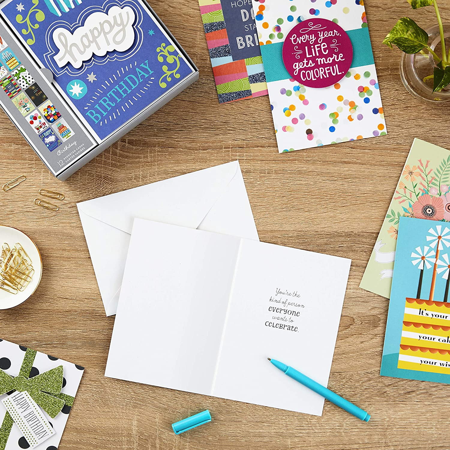 Assorted Birthday Greeting Cards (12 and Envelopes)