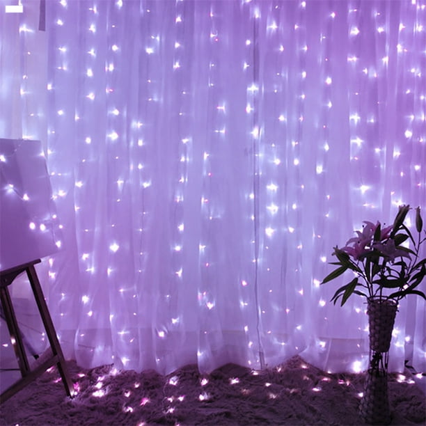 Luz LED Luces de la cortina - Creative Party Wedding Cortina Luces USB String Light con mando a distancia AHeartcove LED221201-0151JD
