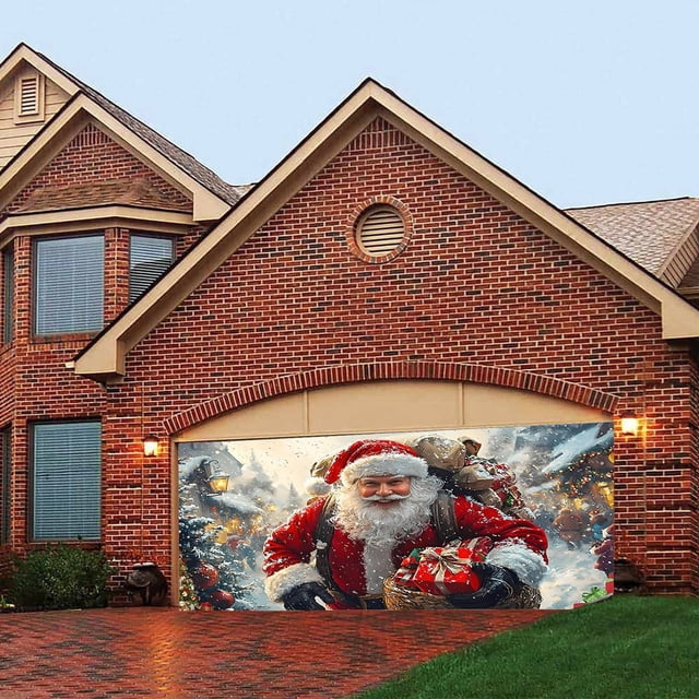 WIFKLSIIPG Festive Christmas Garage Banner – Joyful Holiday to Your Garage