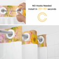 thumbnail image 2 of Spring Vintage No Hooks Shower Curtain with Snap-in Liner Watercolor Yellow Flowers Oil Painting Shower Curtains for Bathroom, Waterproof, Easy Install, Washable 36"x78", 2 of 9