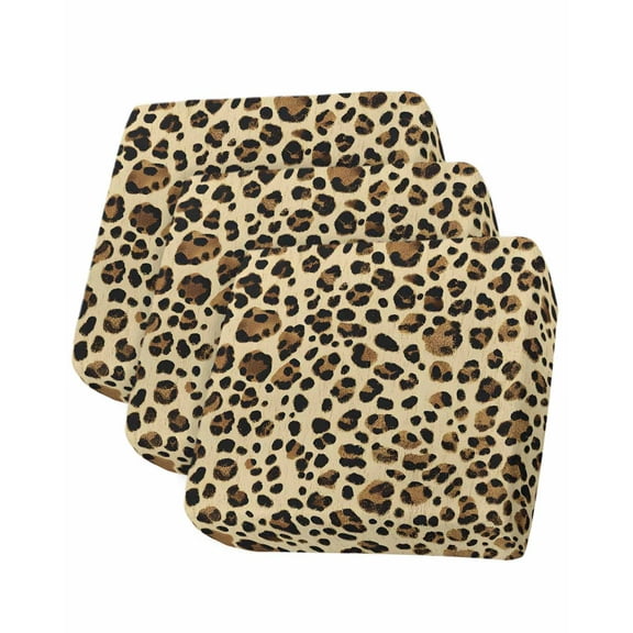 Leopard Sofa Couch Cushion Covers Washable, Removable Stretchable Sectional Couch Covers, Brown Animals Art Modern Farmhouse Slipcovers for L & T Shape Sofa Furniture Protector S Size 3 pcs