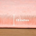 thumbnail image 3 of IR Imperial Rooms Solid Collection Shaggy 5x7Ft Rectangle Rug for Bed Room Faux Fur Rug Pink, 3 of 10