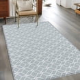 thumbnail image 2 of Blue Grey Geometric Area Rugs 2.7'x5', Washable Small Throw Rugs for Kitchen Bedroom, Modern Abstract Blocks Lines Indoor Outdoor Rug Non-Slip Low Pile Carpet Runner Reversible Floor Mats, 2 of 8