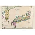 thumbnail image 2 of Blaeu, Joan 32x23 Black Ornate Wood Framed with Double Matting Museum Art Print Titled - Japan and Korea, 2 of 4
