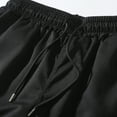 thumbnail image 4 of MIUOWANP Men's Drawstring Elastic Waist Beach Shorts with Pockets Solid Color Exercise Fitness Straight Pant Size S(4)Black, 4 of 8