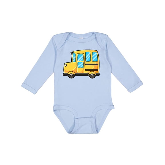 Inktastic Cute School Bus Boys or Girls Long Sleeve Baby Bodysuit